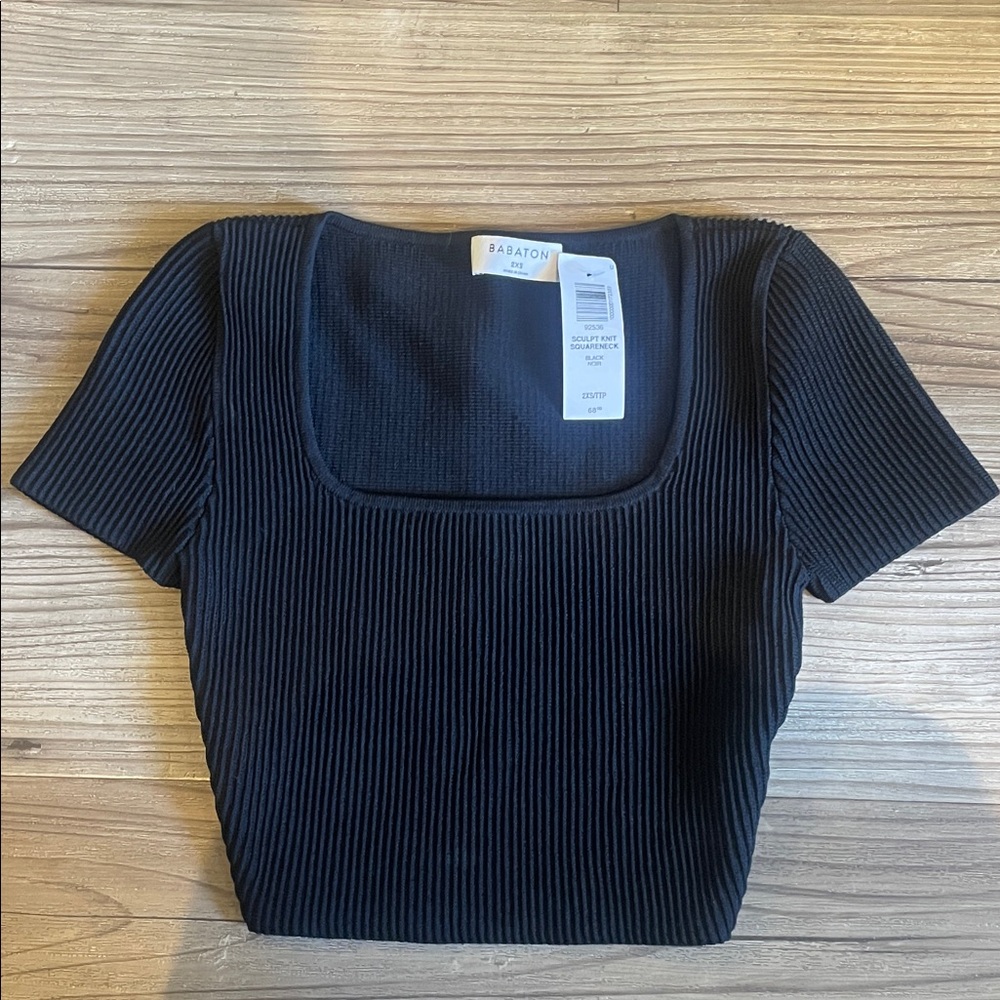 Babaton Black Ribbed Bodysuit